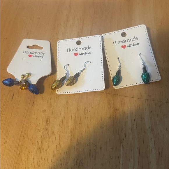 Christmas Lights Earrings Handcrafted - Picture 1 of 5
